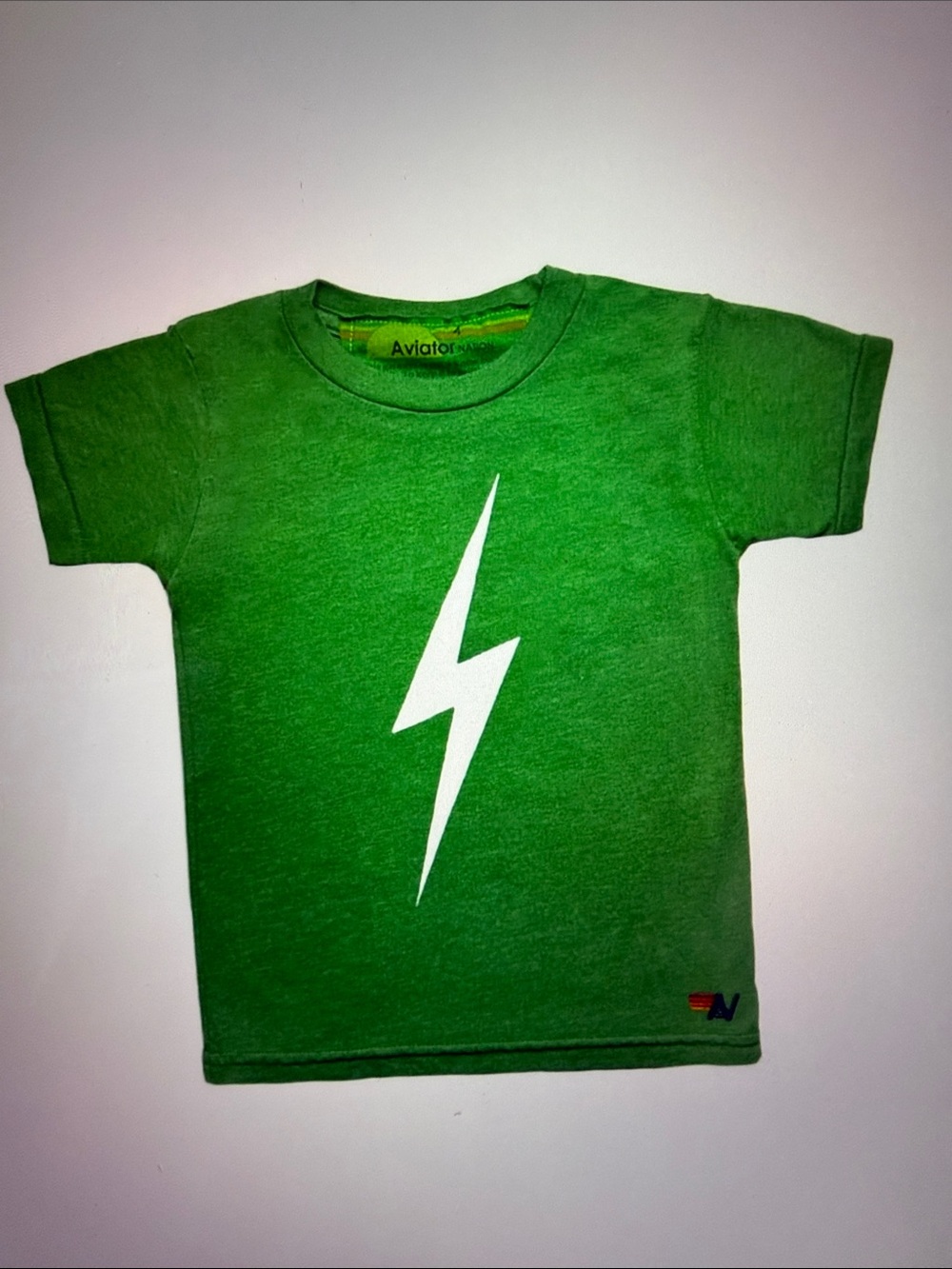 NBW Aviator Nation Kids Bolt Tee in Green, 10